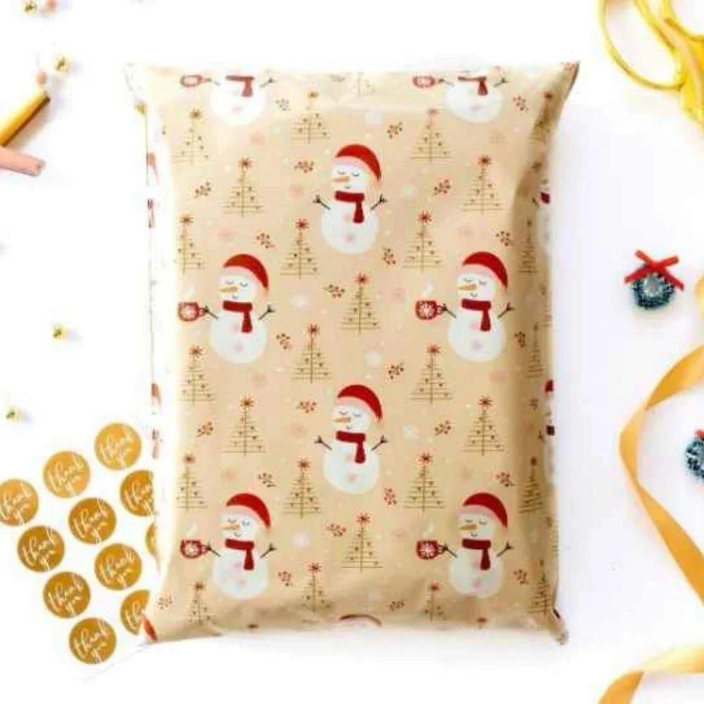 20 Pcs- Snowman Christmas Poly Mailers 10